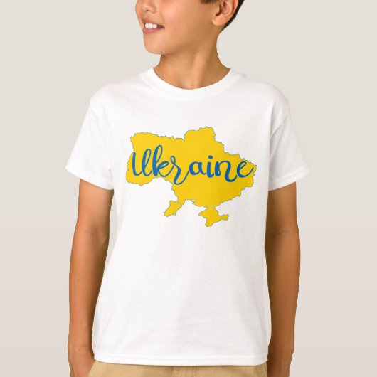 ウクライナの地図とレタリングTシャツ Tシャツ (正面)