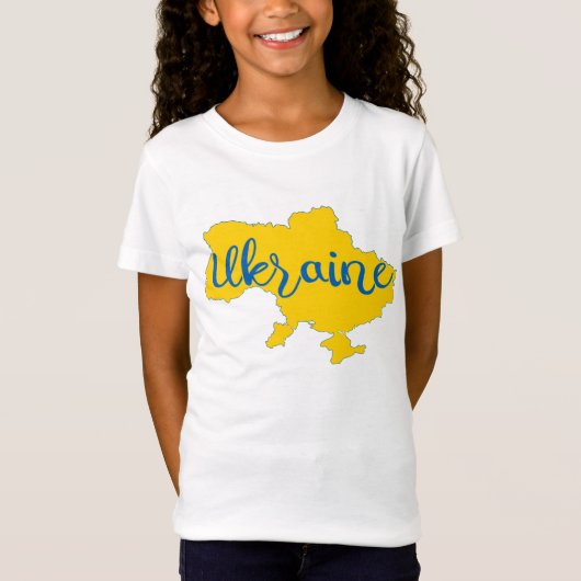 ウクライナの地図とレタリングTシャツ Tシャツ (正面)