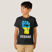 ウクライナの地図と旗の色 ウクライナの誇り メンズ Tシャツ (正面フル)