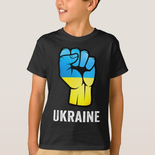 ウクライナの地図と旗の色 ウクライナの誇り メンズ Tシャツ (正面)