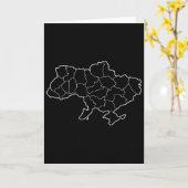 ウクライナの地図 ウクライナ国 カード (黄色い花)