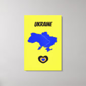 ウクライナの地図 キャンバスプリント (正面)