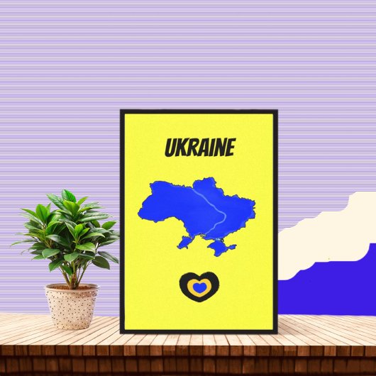 ウクライナの地図 キャンバスプリント