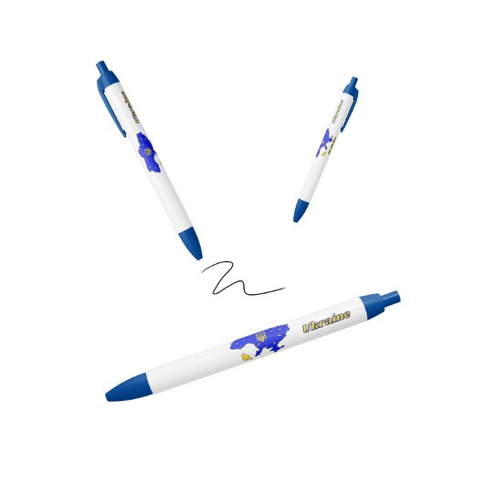 ウクライナの地図 黒ボールペン