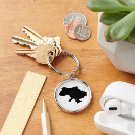 ウクライナの地図(黒)。ウクライナ キーホルダー