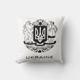 ウクライナの大紋章 モノクロ ファインアート クッション