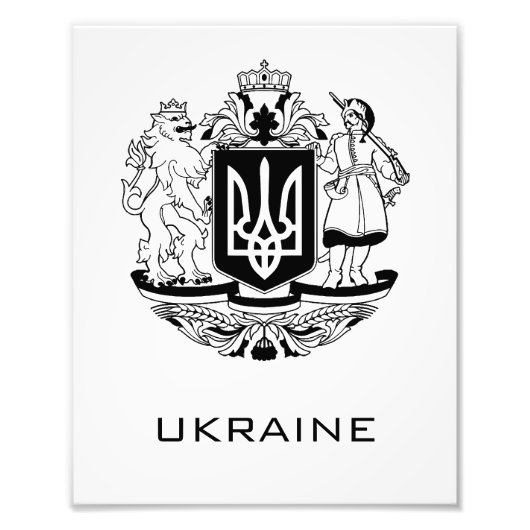 ウクライナの大紋章 モノクロ ファインアート フォトプリント            (正面)