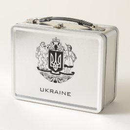 ウクライナの大紋章 モノクロ ファインアート メタルランチボックス