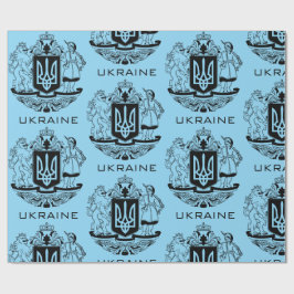 ウクライナの大紋章 モノクロ ファインアート ラッピングペーパー