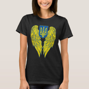 ウクライナの天使 女性の旗 ウクライナの翼 少女 フリー Tシャツ