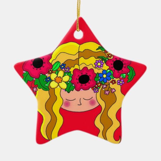 ウクライナの女の子 セラミックオーナメント (正面)