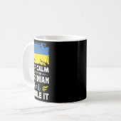 ウクライナの女性に任せて ウクライナの旗 コーヒーマグカップ (正面左)