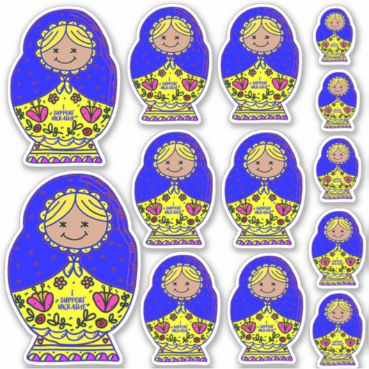 ウクライナの巣人形 シール (正面)