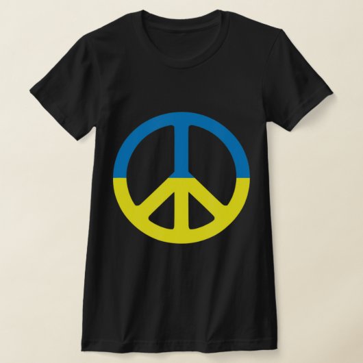 ウクライナの平和がウクライナの英国への支援と共に立つ Tシャツ (レイダウン)