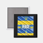 ウクライナの平和がウクライナのWストップに対して立ち上がる マグネット (正面/裏面)