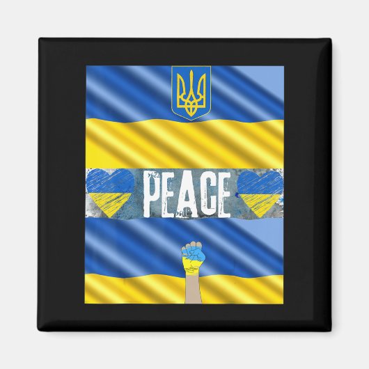 ウクライナの平和がウクライナのWストップに対して立ち上がる マグネット (正面)