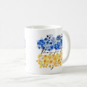 ウクライナの平和と世界の平和を祈る 水彩画 コーヒーマグカップ (正面右)