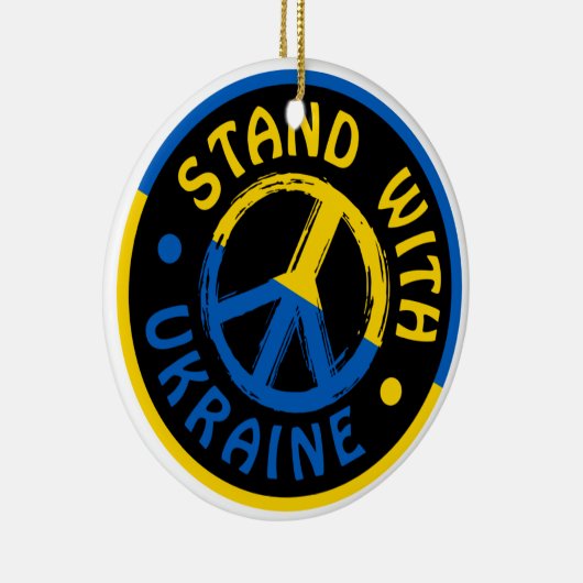 ウクライナの平和のシンボルはウクライナと共に立つ セラミックオーナメント (右)