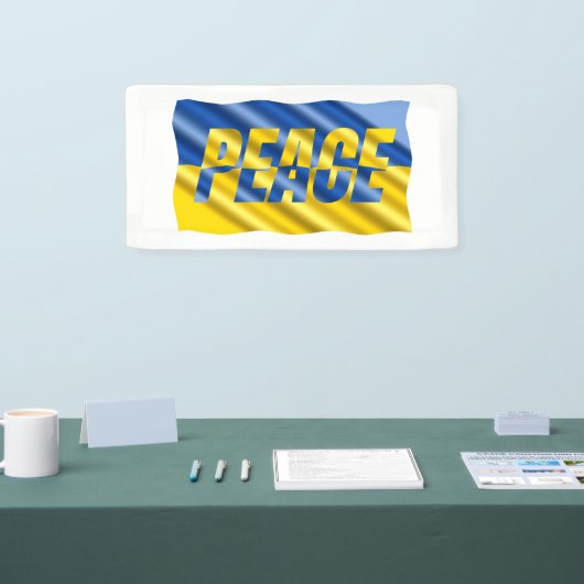 ウクライナの平和への平和ウクライナ国旗No War 横断幕 (トレードショー)