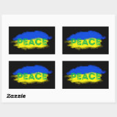 ウクライナの平和ウクライナ国旗アンチ戦争No War 長方形シール (シート)