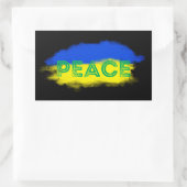 ウクライナの平和ウクライナ国旗アンチ戦争No War 長方形シール (バッグ)