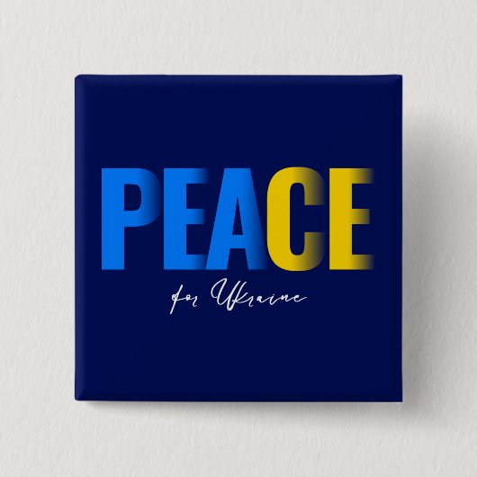 ウクライナの平和スクエアボタン 缶バッジ (正面)