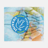 ウクライナの平和 フリースブランケット (正面(横))