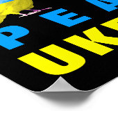 ウクライナの平和 – 自由 – 平和鳩ハート ポスター (角)