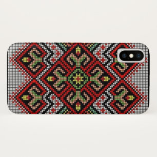 ウクライナの幾何学的な刺繍のiPhoneの銀河系の箱 iPhone X ケース
