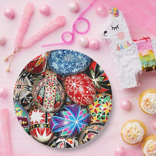 ウクライナの復活祭の卵 ペーパープレート (パーティー)