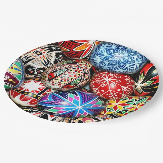 ウクライナの復活祭の卵 ペーパープレート (アングル)