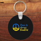 ウクライナの支援に対する平和 キーホルダー (正面)