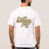 ウクライナの旗および地図のTシャツ Tシャツ (裏面)