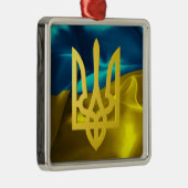 ウクライナの旗およびTryzubの金属のクリスマスのオーナメント メタルオーナメント (右)
