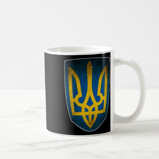 ウクライナの旗と三叉鉾 ウクライナ人 1 コーヒーマグカップ (右)