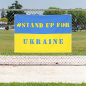 ウクライナの旗のサポートのために立つ 横断幕 (インサイチュ)