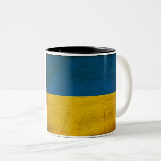 ウクライナの旗のマグ ツートーンマグカップ (正面右)