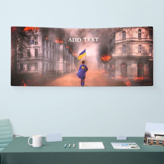 ウクライナの旗の世界の平和 横断幕 (トレードショー)