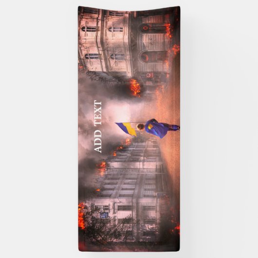 ウクライナの旗の世界の平和 横断幕 (縦)