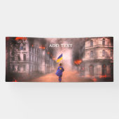 ウクライナの旗の世界の平和 横断幕 (横)