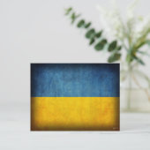 ウクライナの旗の動揺してな郵便はがき ポストカード (スタンド正面)