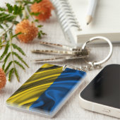 ウクライナの旗の生地 キーホルダー (正面右)