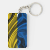 ウクライナの旗の生地 キーホルダー (裏面)