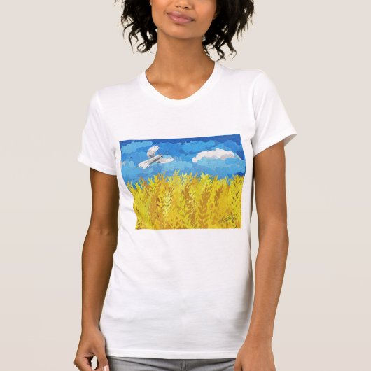 ウクライナの旗の風景 Tシャツ (正面)