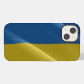 ウクライナの旗を振る - iPhoneケース (裏面横)