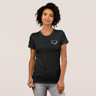 ウクライナの旗ハートTシャツ 私たちはウクライナと共にあります Tシャツ