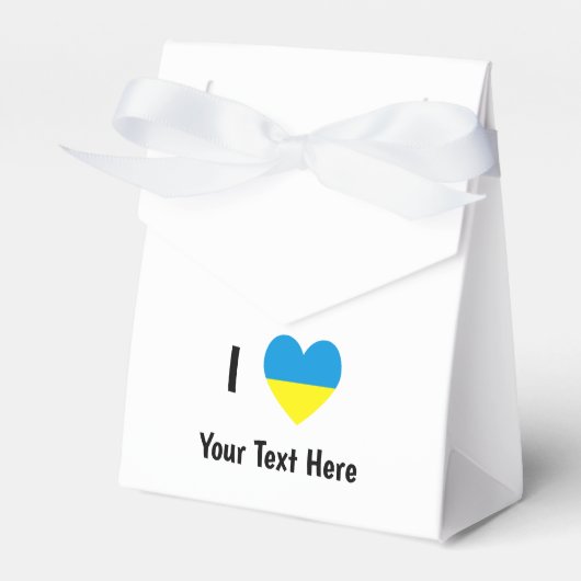 (ウクライナの旗) ハート あなたのパーソナライズされたテキスト フェイバーボックス (正面サイド)