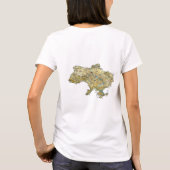 ウクライナの旗＋地図＋テキストTシャツ Tシャツ (裏面)