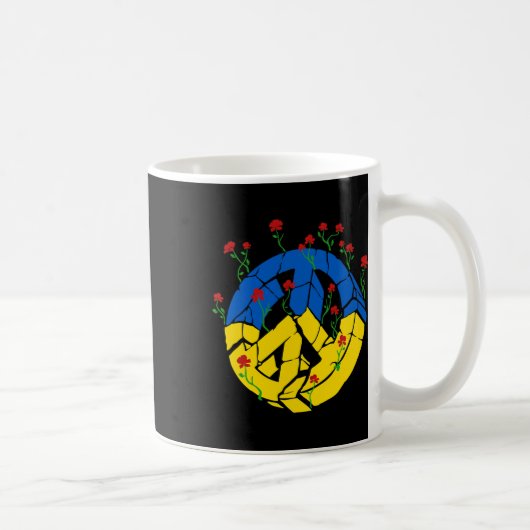 ウクライナの旗 平和の花 コーヒーマグカップ (右)