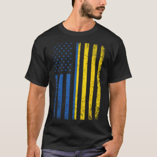 ウクライナの旗 7月4日 アメリカ ウクライナ国旗 女性 Tシャツ